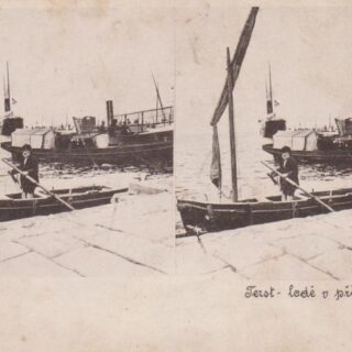 STEREOFOTO - TERST - LODĚ V PŘÍSTAVU