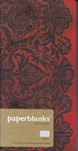 ZÁPISNÍK PAPERBLANKS LACE ALLURE ROUGE BOUDOIR SLIM 3250-2